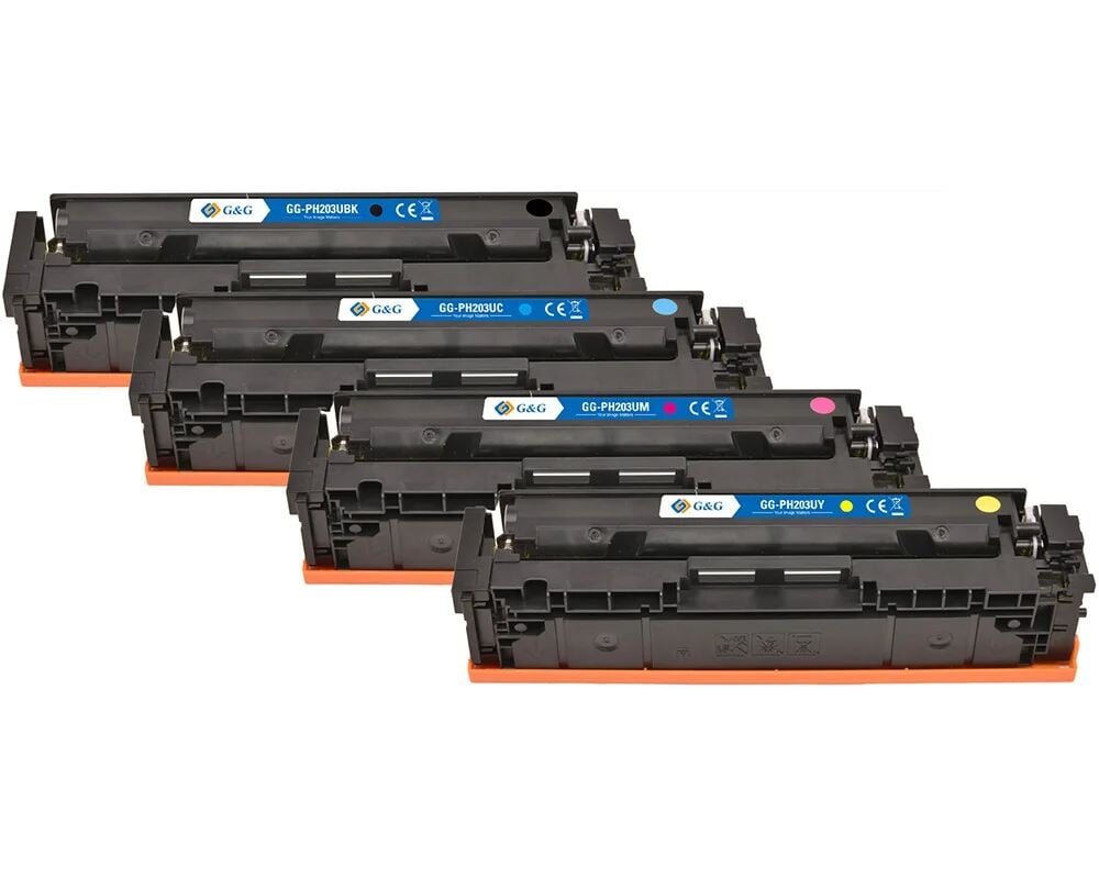 G&G NT-PH203UBK/UC/UM/UY-B-V5-4-S1 tonercartridge 4 stuk(s) Compatibel Magenta, Cyaan, Geel, Zwart