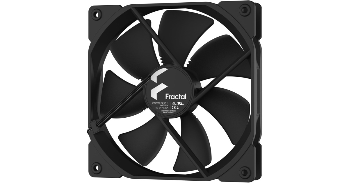 Fractal Design FD-FAN-DYN-X2-GP14-BK koelsysteem voor computers Computer behuizing Ventilator 14 cm Zwart
